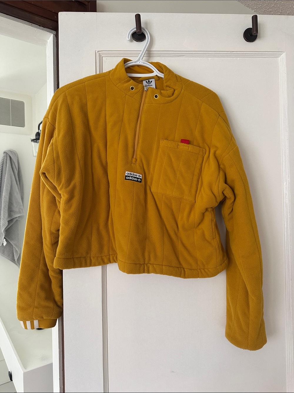 adidas Mustard Yellow Half-Zip Fleece Pullover